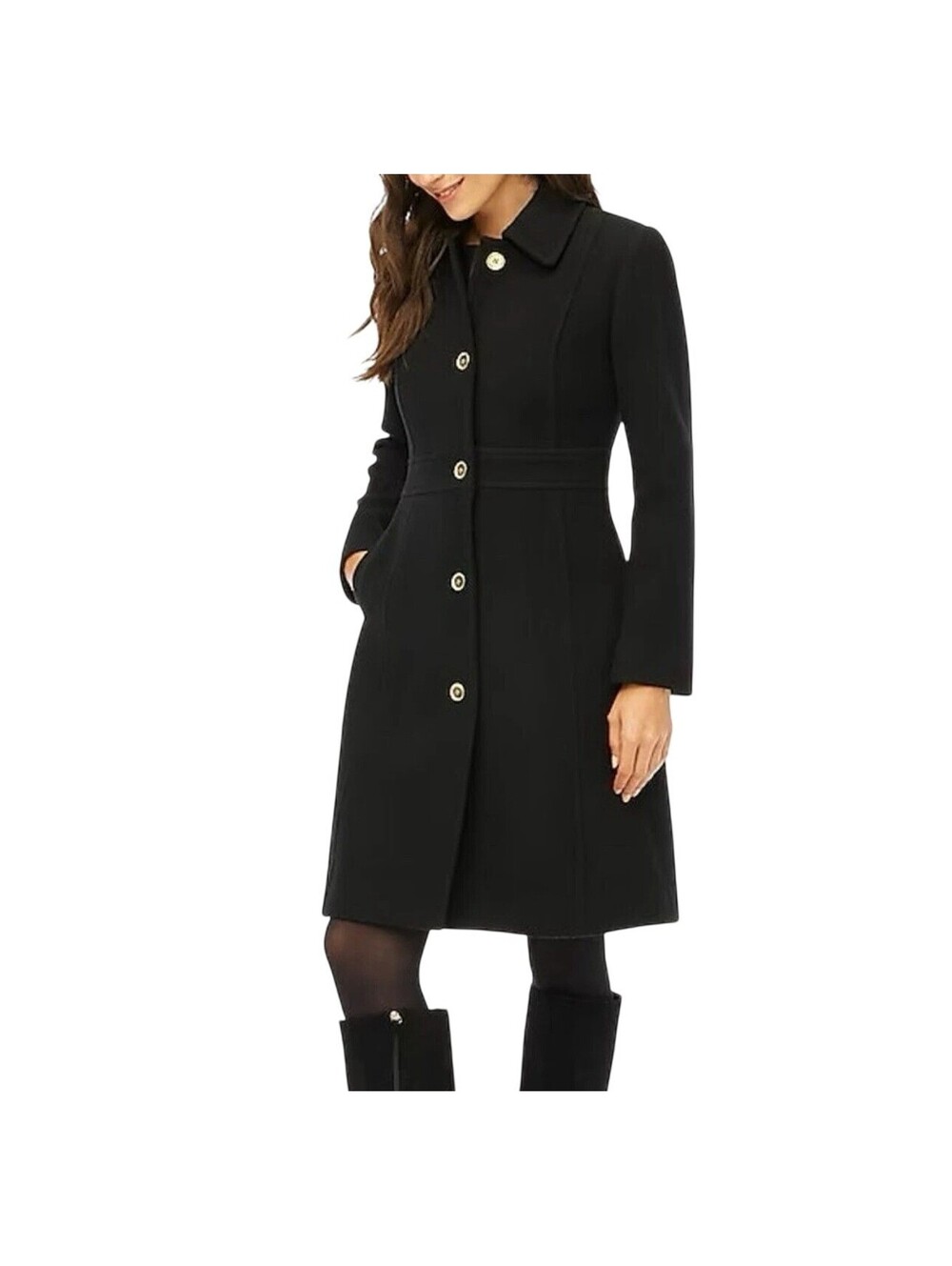 J.Crew Black Italian Double-Cloth Wool Lady Day Coat 8